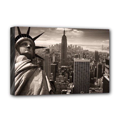 Statue Of Liberty, New York Deluxe Canvas 18  X 12  (stretched) by artposters