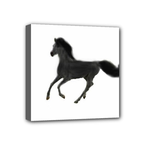 Running Horse Mini Canvas 4  X 4  (framed) by mysticalimages