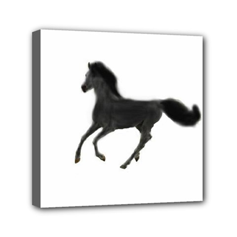 Running Horse Mini Canvas 6  X 6  (framed) by mysticalimages