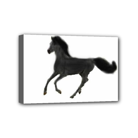 Running Horse Mini Canvas 6  X 4  (framed) by mysticalimages