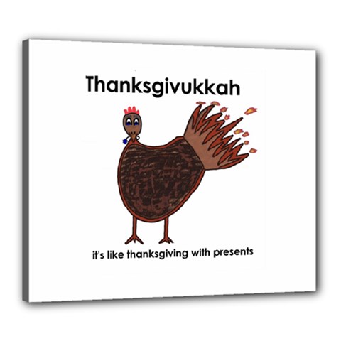 Turkey Canvas 24  X 20  (framed) by Thanksgivukkah
