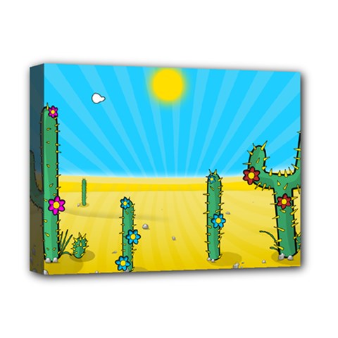 Cactus Deluxe Canvas 16  X 12  (framed)  by NickGreenaway