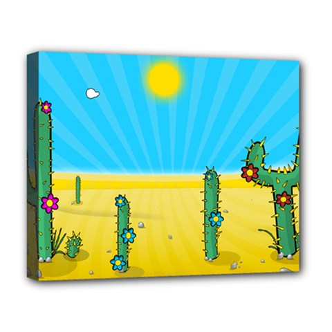 Cactus Deluxe Canvas 20  X 16  (framed) by NickGreenaway