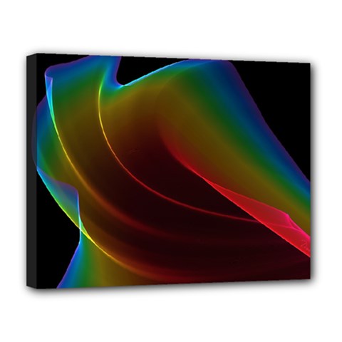 Liquid Rainbow, Abstract Wave Of Cosmic Energy  Canvas 14  X 11  (framed) by DianeClancy