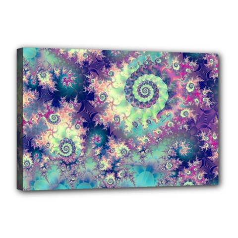 Violet Teal Sea Shells, Abstract Underwater Forest Canvas 18  X 12  (stretched) by DianeClancy