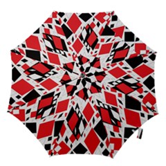 Distorted Diamonds In Black & Red Hook Handle Umbrella (medium) by StuffOrSomething