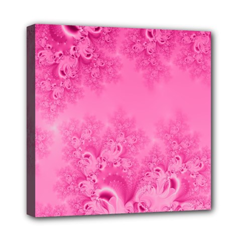 Soft Pink Frost Of Morning Fractal Mini Canvas 8  X 8  (framed) by Artist4God