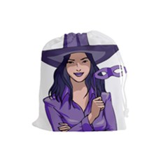 Purple Witch Drawstring Pouch (large) by FunWithFibro