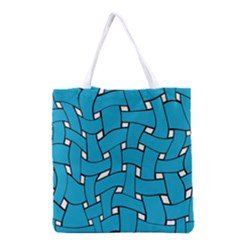 Blue Distorted Weave Grocery Tote Bag by LalyLauraFLM