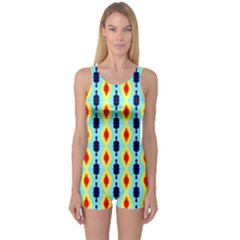 Yellow Chains Pattern Women s Boyleg Swimsuit by LalyLauraFLM