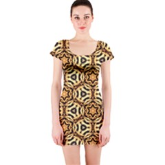 Faux Animal Print Pattern Short Sleeve Bodycon Dress by GardenOfOphir