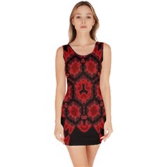 Red Alaun Crystal Mandala Bodycon Dress by lucia