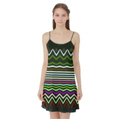 Chevrons And Distorted Stripes Satin Night Slip by LalyLauraFLM