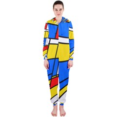 Colorful Distorted Shapes Hooded Onepiece Jumpsuit by LalyLauraFLM