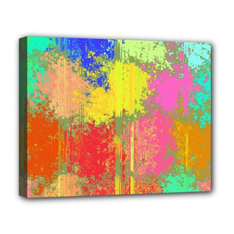 Colorful Paint Spots Deluxe Canvas 20  X 16  (stretched) by LalyLauraFLM