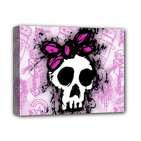 Sketched Skull Princess Deluxe Canvas 14  X 11  (framed) by ArtistRoseanneJones