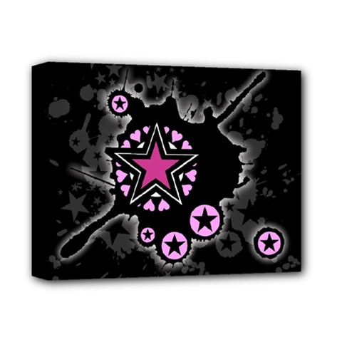 Pink Star Explosion Deluxe Canvas 14  X 11  (framed) by ArtistRoseanneJones