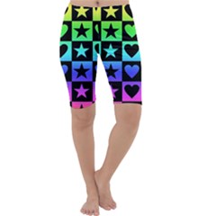 Rainbow Stars And Hearts Cropped Leggings 