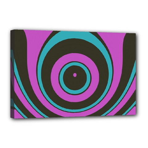 Distorted Concentric Circles Canvas 18  X 12  (stretched) by LalyLauraFLM