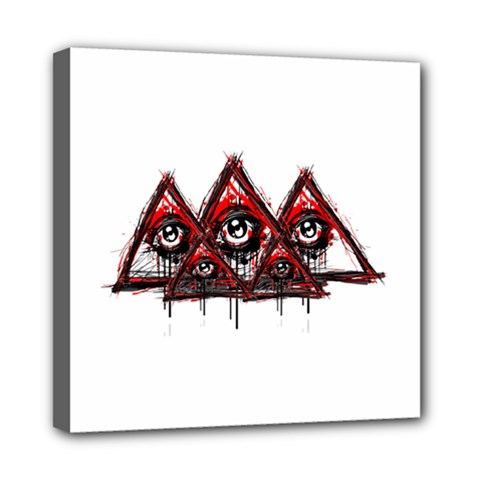 Red White Pyramids Mini Canvas 8  X 8  (framed) by teeship