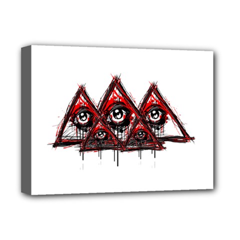 Red White Pyramids Deluxe Canvas 16  X 12  (framed)  by teeship