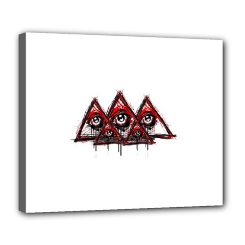 Red White Pyramids Deluxe Canvas 24  X 20  (framed) by teeship