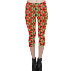 Lovely Trendy Pattern Background Pattern Capri Leggings by GardenOfOphir