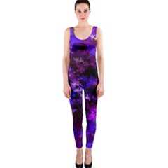 Purple Skulls Goth Storm Onepiece Catsuit by KirstenStarFashion