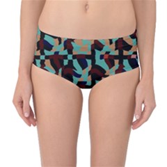 Distorted Shapes In Retro Colors Mid-waist Bikini Bottoms by LalyLauraFLM