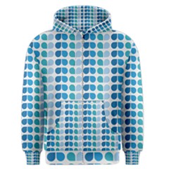 Blue Green Leaf Pattern Men s Zipper Hoodies by GardenOfOphir