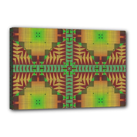 Tribal Shapes Pattern Canvas 18  X 12  (stretched) by LalyLauraFLM