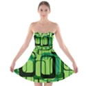 Retro Pattern 1971 Green Strapless Bra Top Dress View1