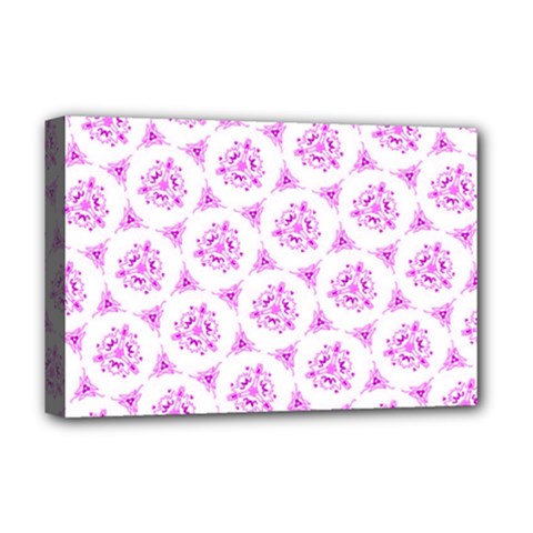 Sweet Doodle Pattern Pink Deluxe Canvas 18  X 12   by ImpressiveMoments