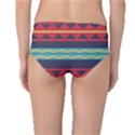 Rhombus and waves chains pattern Mid-Waist Bikini Bottoms View2