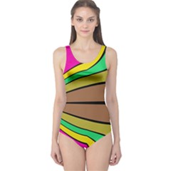 Symmetric Waves Women s One Piece Swimsuit by LalyLauraFLM