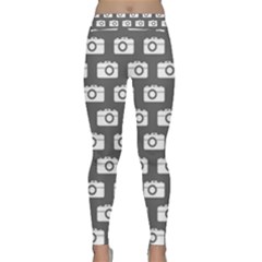 Modern Chic Vector Camera Illustration Pattern Yoga Leggings by GardenOfOphir