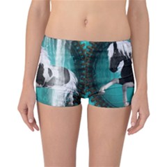 Beautiful Horse With Water Splash  Reversible Boyleg Bikini Bottoms by FantasyWorld7