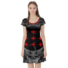 Occult Theme #2 Short Sleeve Skater Dresses by Lab80