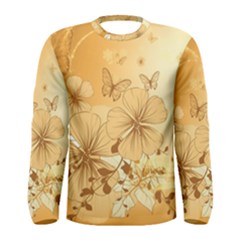 Wonderful Flowers With Butterflies Men s Long Sleeve T-shirts by FantasyWorld7