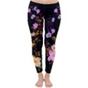 Awesome Flowers With Fire And Flame Winter Leggings View1