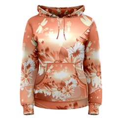 Amazing Flowers With Dragonflies Women s Pullover Hoodies by FantasyWorld7