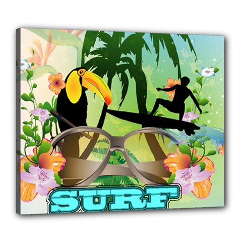 Surfing Canvas 24  X 20  by FantasyWorld7