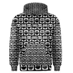 Black And White Owl Pattern Men s Pullover Hoodies by GardenOfOphir