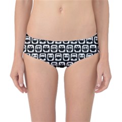 Black And White Owl Pattern Classic Bikini Bottoms by GardenOfOphir