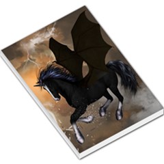 Awesome Dark Unicorn With Clouds Large Memo Pads by FantasyWorld7