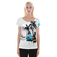 Surfing Women s Cap Sleeve Top by EnjoymentArt