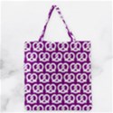 Purple Pretzel Illustrations Pattern Grocery Tote Bags View2