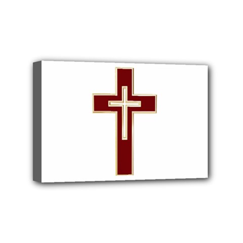 Red Christian Cross Mini Canvas 6  X 4  (stretched) by igorsin