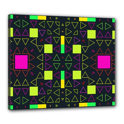 Triangles And Squares Canvas 24  X 20  (stretched) by LalyLauraFLM