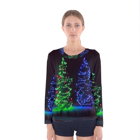 Christmas Lights 1 Women s Long Sleeve T-shirts by trendistuff